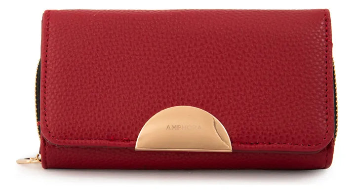 Billetera Mujer Mediana Naty Rojo Oscuro