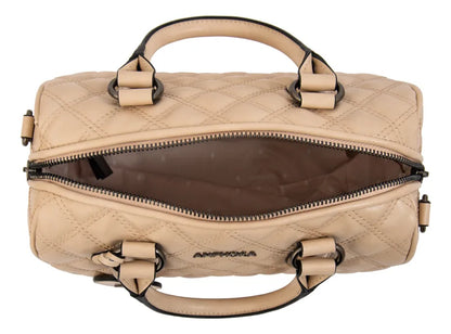 Cartera Mujer Dos Asas Baul Tamy Mediana Beige