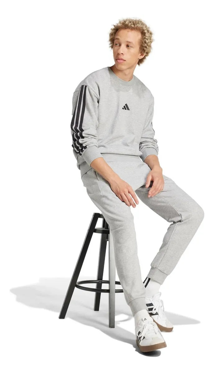 Polerón Hombre Training 3 Líneas Gris