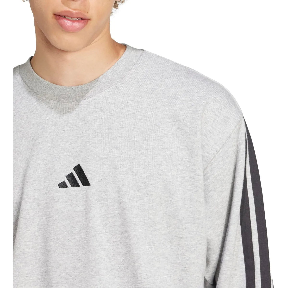 Polerón Hombre Training 3 Líneas Gris