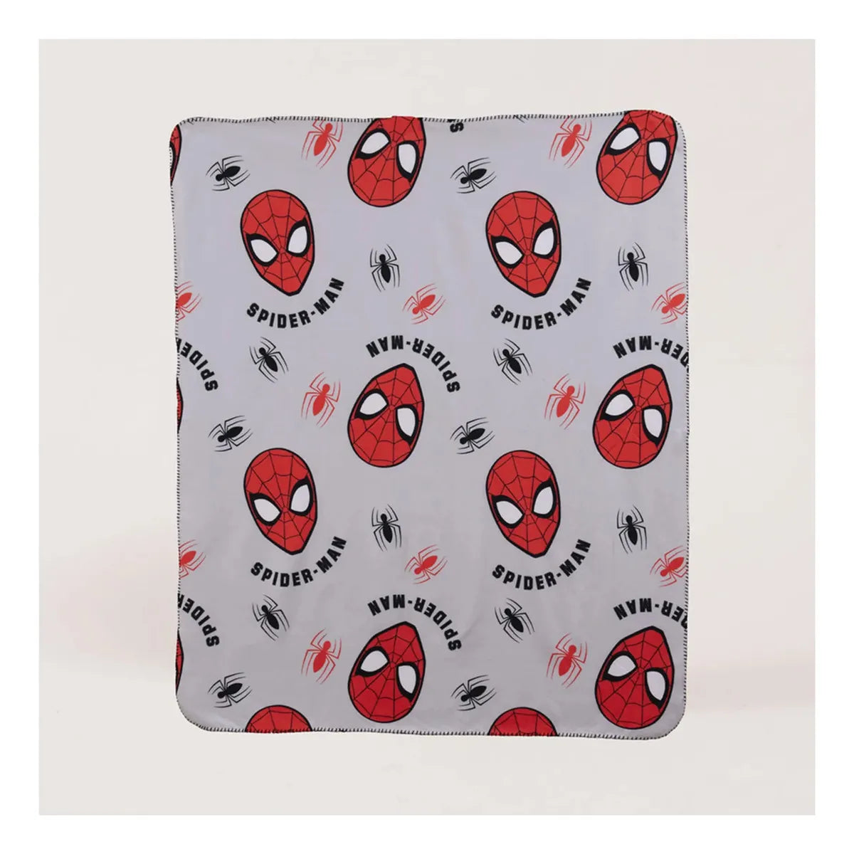 Manta Polar Reverso Sherpa Spiderman 127 X 152 Cm Gris