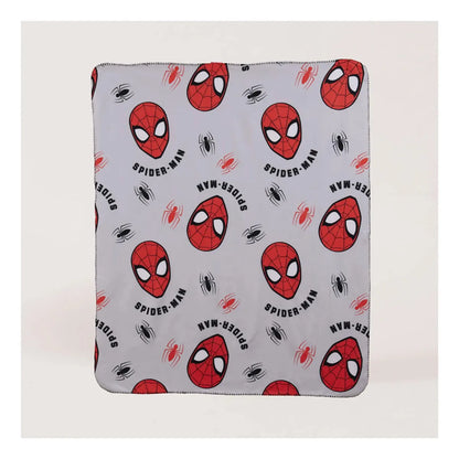 Manta Polar Reverso Sherpa Spiderman 127 X 152 Cm Gris