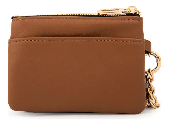 Monedero Mujer Con Bolsillo Frontal Pequeña Grecia Café
