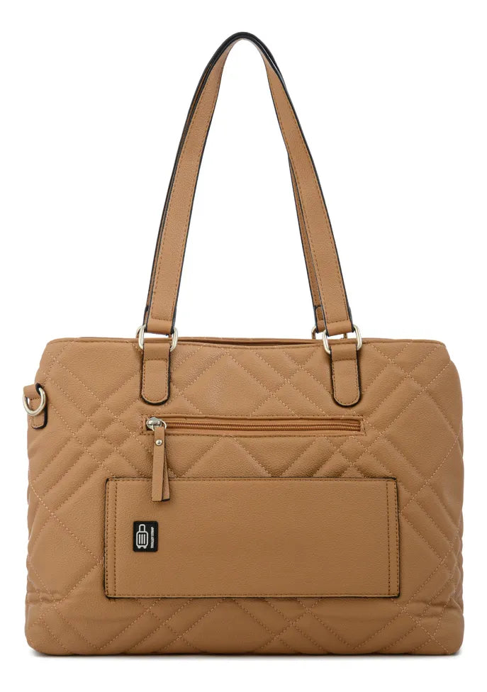 Cartera Mujer Dos Asas Porta Notebook Anisa Grande Camel