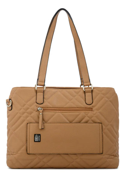 Cartera Mujer Dos Asas Porta Notebook Anisa Grande Camel