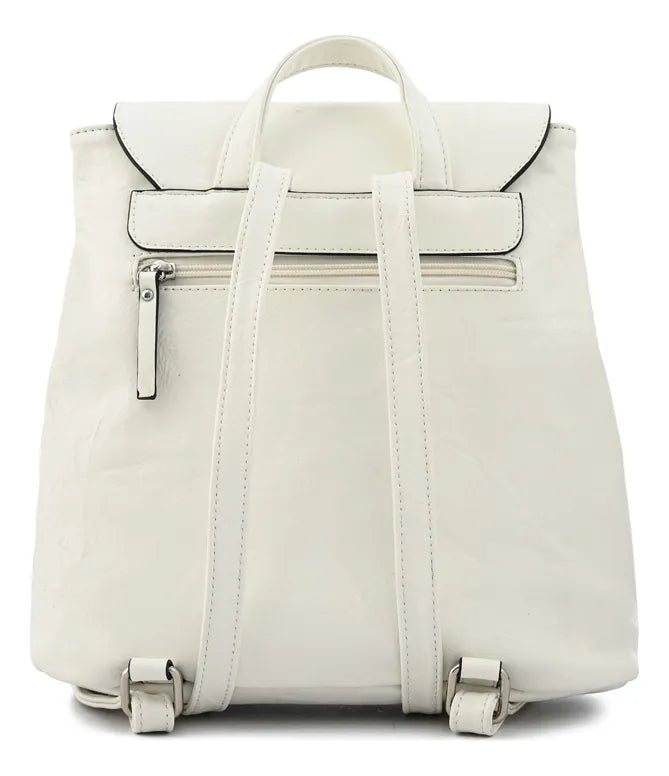 Mochila Mujer Con Tapa Aimar Blanco
