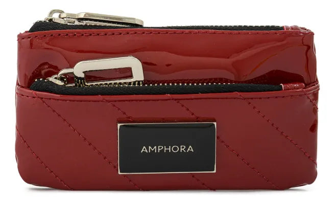 Monedero Mujer Doble Cierre Dean Pequeña Rojo