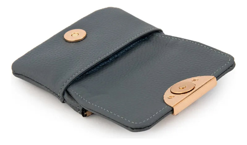 Monedero Mujer Con Bolsillo Frontal Pequeña Naty Denim