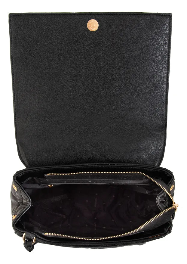 Mochila Mujer Con Tapa Anisa Mediana Negro