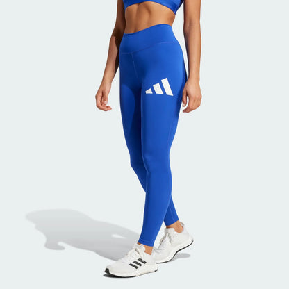 Calzas Mujer Largas Train Essentials Logo Grande Tiro Alto Azul