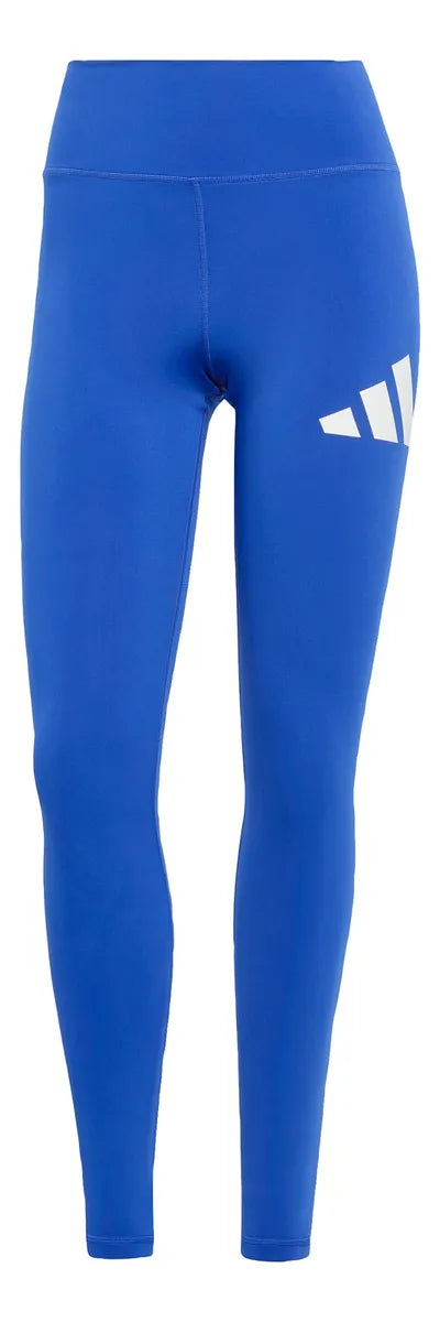 Calzas Mujer Largas Train Essentials Logo Grande Tiro Alto Azul