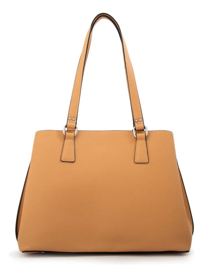 Cartera Mujer Dos Asas Tonina Mediana Beige Oscuro