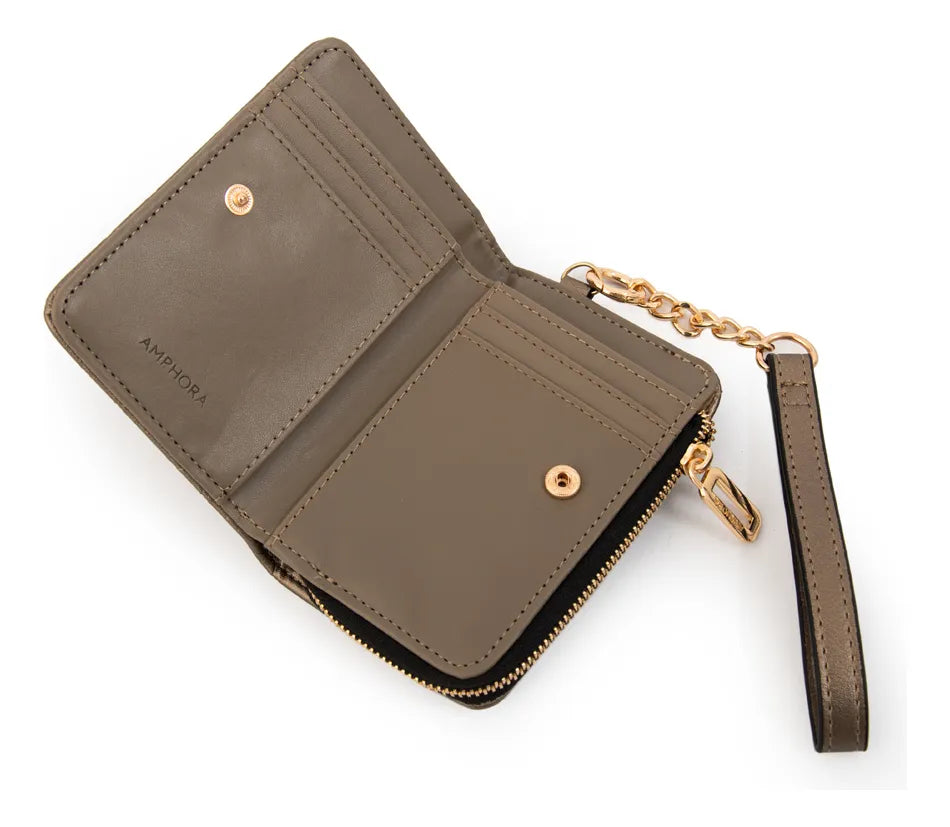 Billetera Mujer Pequeña Suiza Plateado Oscuro