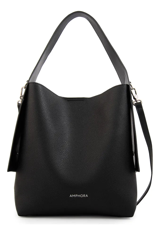 Cartera Mujer Corte Recto Iris Mediana Negro