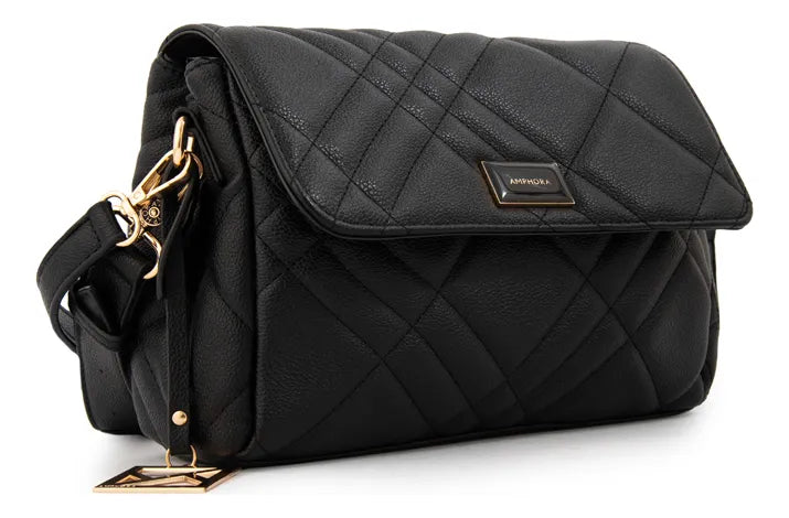 Cartera Mujer Bandolera Con Tapa Anisa Pequeña Negro