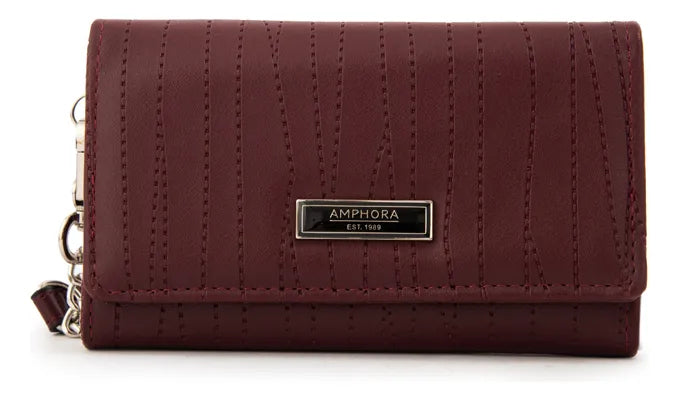 Billetera Mujer Mediana Guinea Burdeo