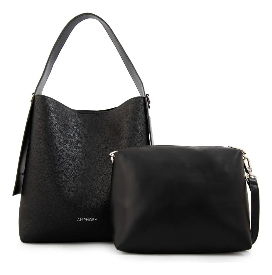 Cartera Mujer Corte Recto Iris Mediana Negro