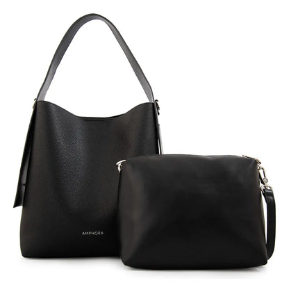 Cartera Mujer Corte Recto Iris Mediana Negro