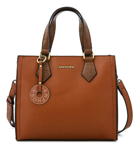 Cartera Mujer Dos Asas Porta Notebook Grande Nila Café