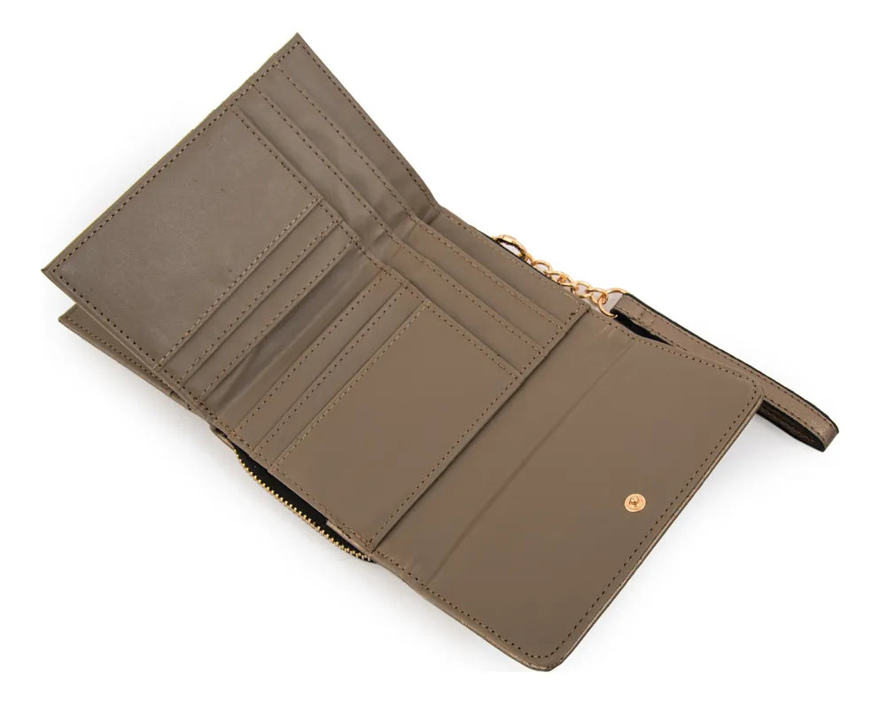 Billetera Mujer Mediana Suiza Plateado Oscuro