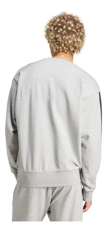 Polerón Hombre Training 3 Líneas Gris