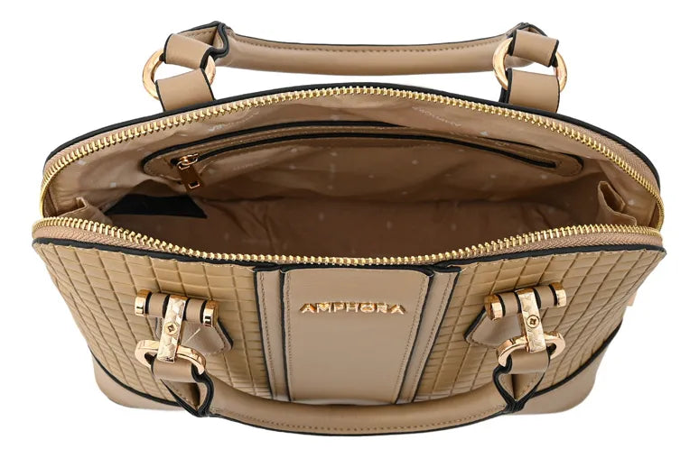 Cartera Mujer Dos Asas Mediana Ramona Beige