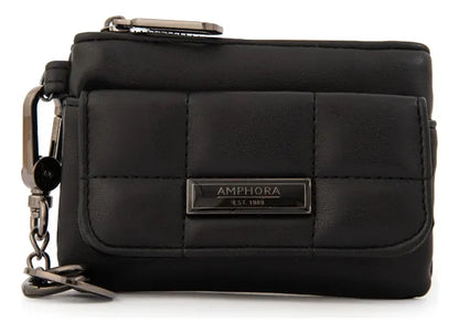 Monedero Mujer Con Bolsillo Frontal Pequeña Vania Negro