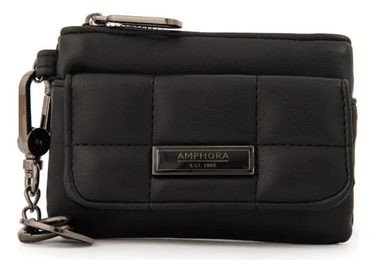 Monedero Mujer Con Bolsillo Frontal Pequeña Vania Negro