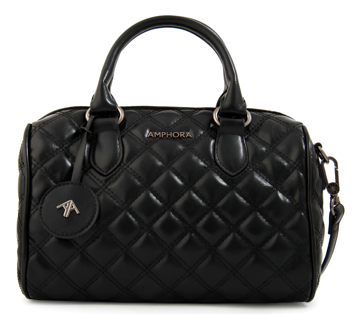 Cartera Mujer Dos Asas Baul Tamy Mediana Negro