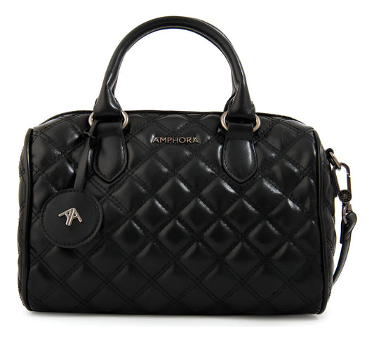 Cartera Mujer Dos Asas Baul Tamy Mediana Negro