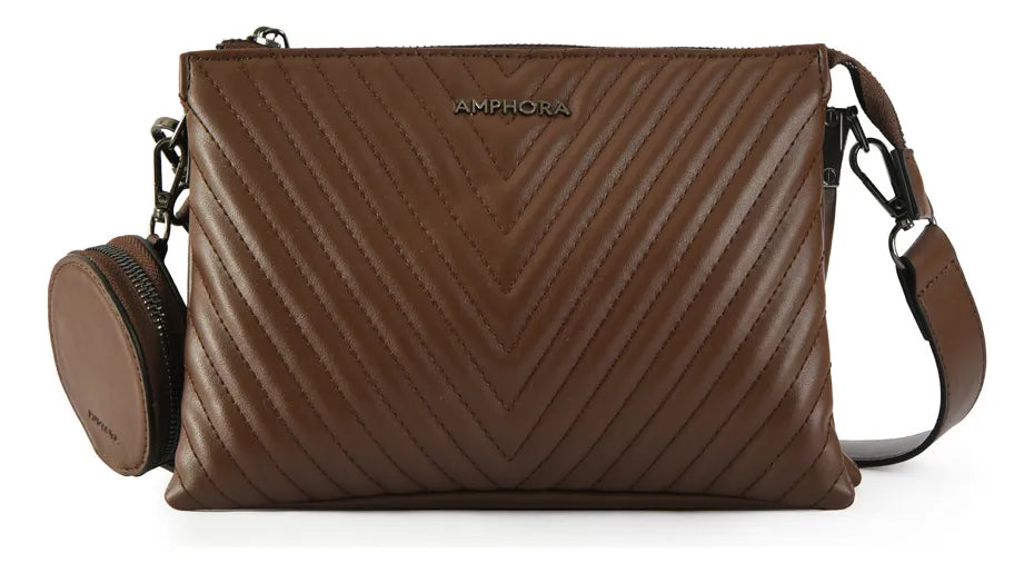 Cartera Mujer Bandolera Pequeña Pariz Café Oscuro