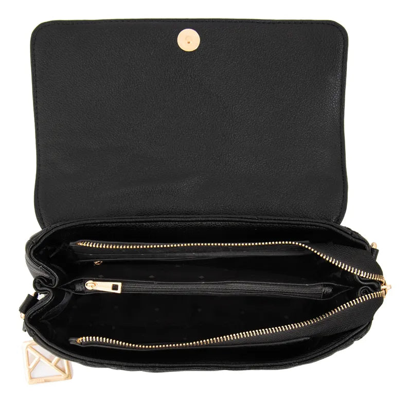 Cartera Mujer Bandolera Con Tapa Anisa Pequeña Negro