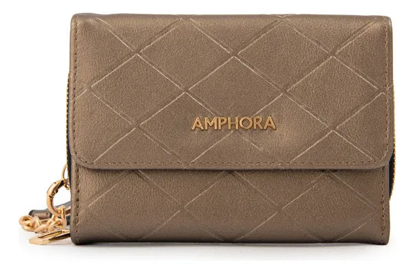 Billetera Mujer Mediana Suiza Plateado Oscuro