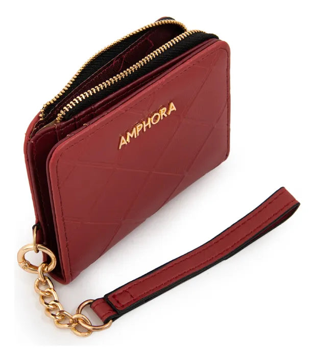 Billetera Mujer Pequeña Suiza Rojo Oscuro