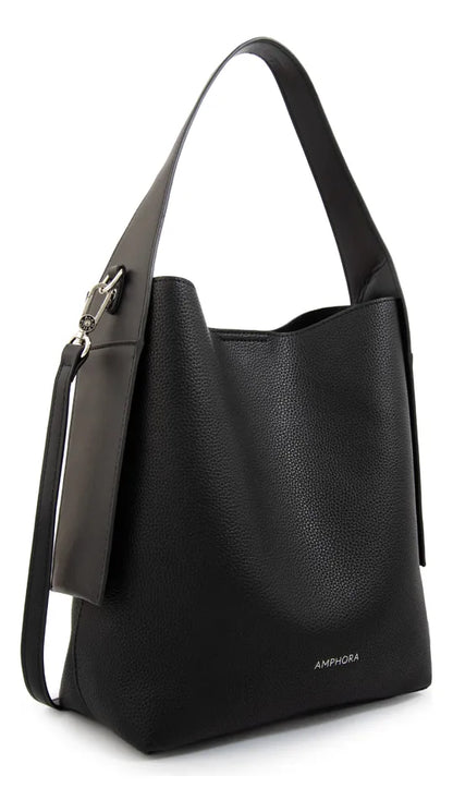 Cartera Mujer Corte Recto Iris Mediana Negro