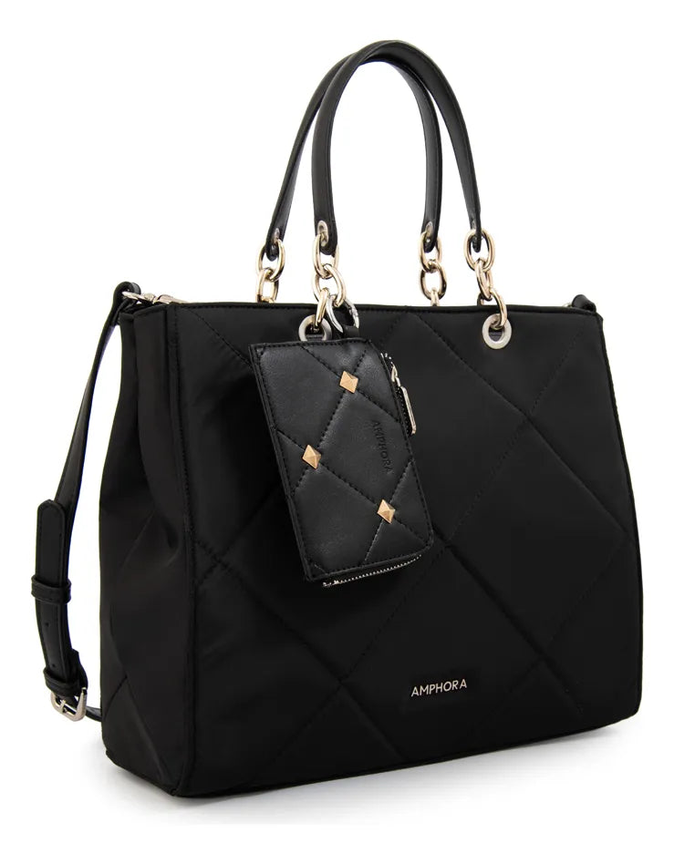 Cartera Mujer Dos Asas Keny Pequeña Negro Especial