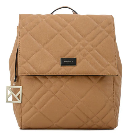 Mochila Mujer Con Tapa Anisa Mediana Camel