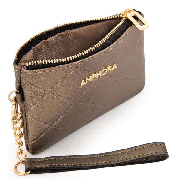 Monedero Mujer Pequeña Suiza Plateado Oscuro