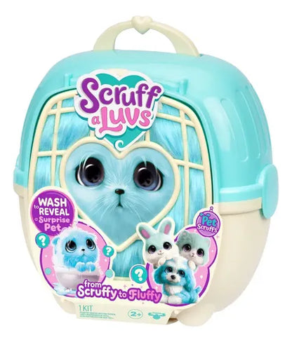 Peluche Rescatame Con Casita Y Accesorios Scruff A Luvs - Gato Celeste