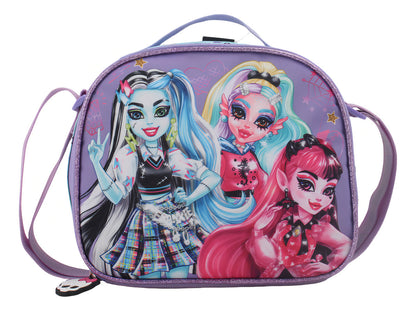 Mochila Moster High Set Lonchera + Estuche Niña Violeta