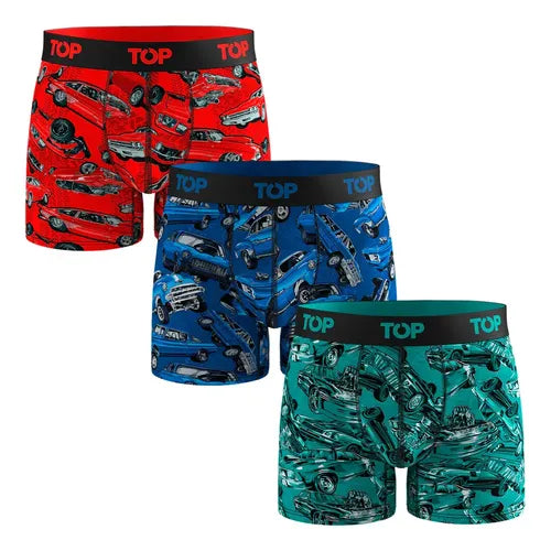 Tripack Bóxers Hombre Algodón Autos