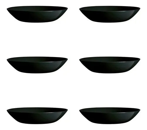 Juego X 6 Platos Hondo Luminarc Negro P0787