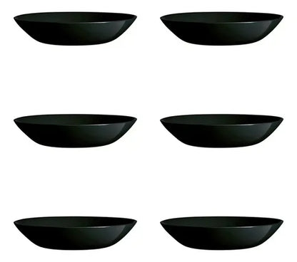 Juego X 6 Platos Hondo Luminarc Negro P0787
