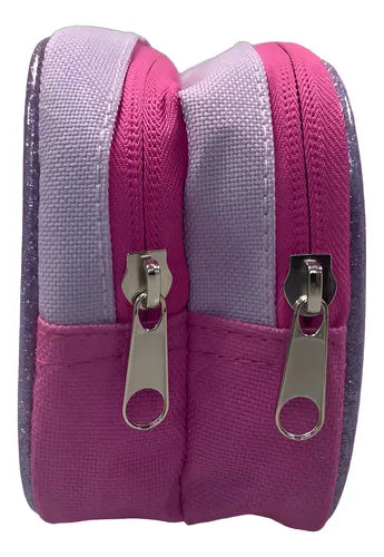 Estuche Escolar Doble Cierre Intek Stitch Violeta