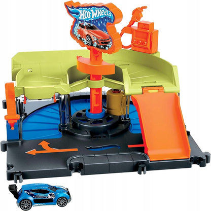 Hot Wheels City Set de Pistas Taller de Lavado + Auto Incluido