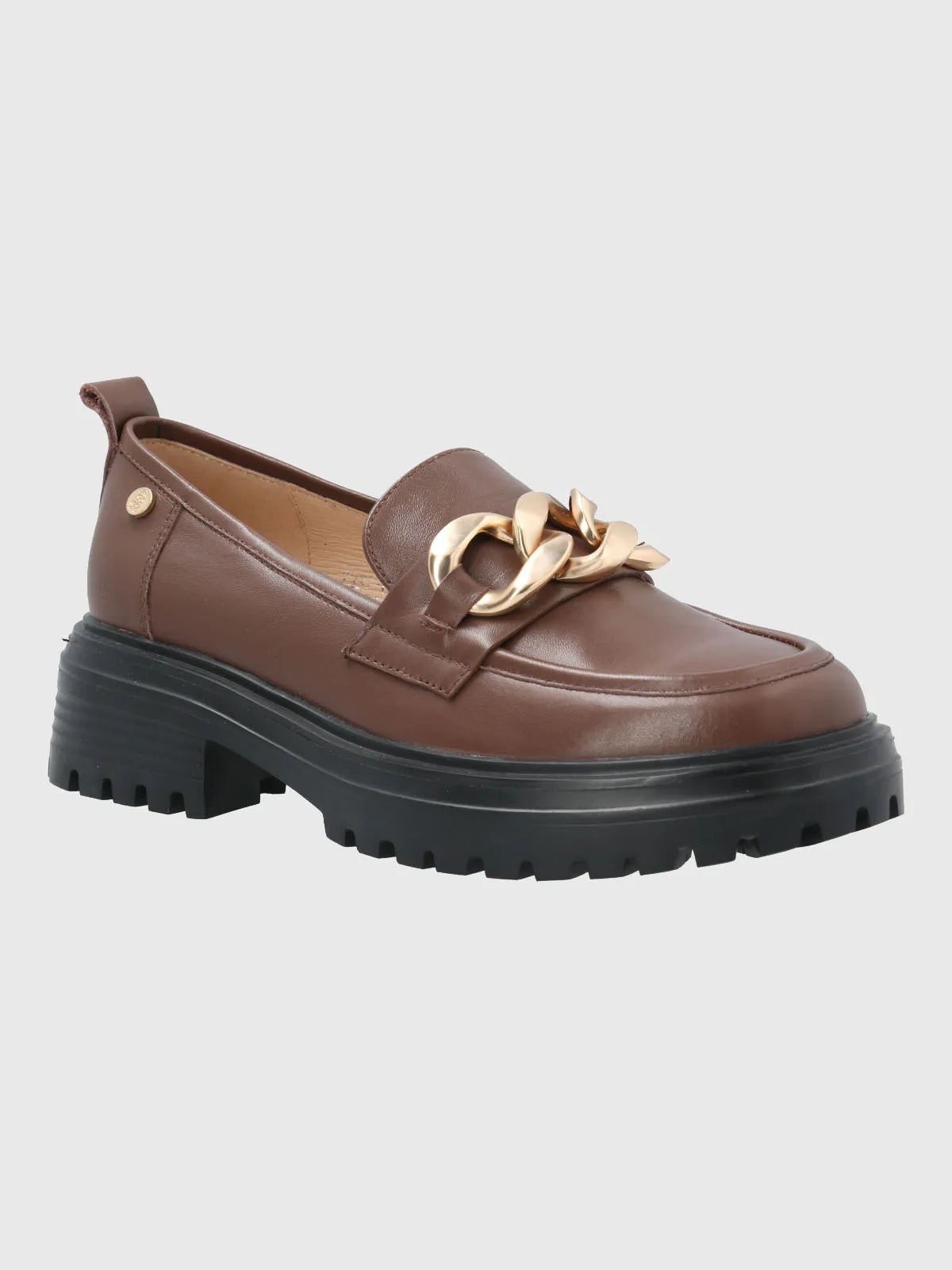 Mocasin Mujer Cuero Leboni Café