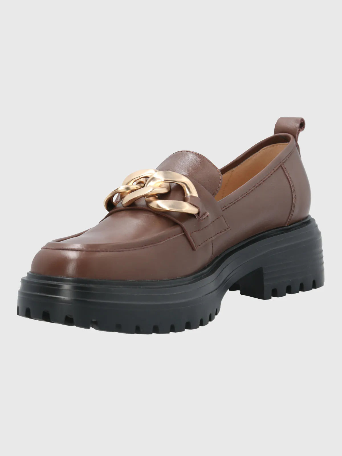 Mocasin Mujer Cuero Leboni Café