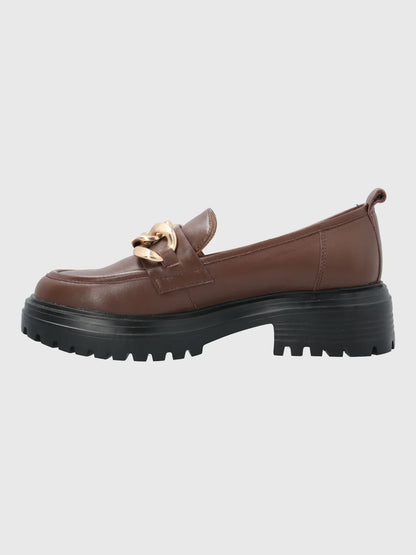 Mocasin Mujer Cuero Leboni Café
