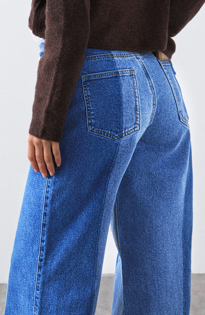 Pantalón Mujer Bicolor Blue