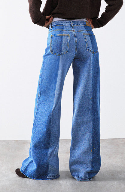 Pantalón Mujer Bicolor Blue